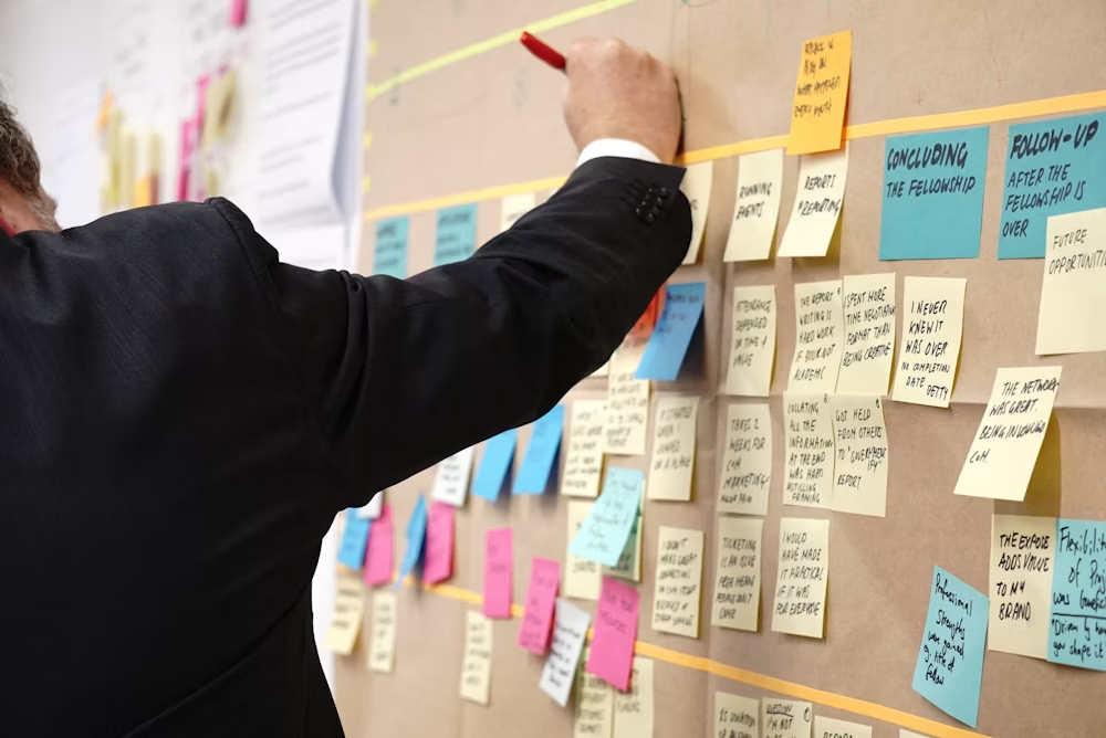 Atelier post-it de conception avec le client